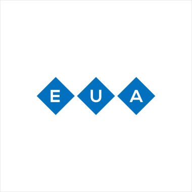 Beyaz arka planda EUA mektup logosu tasarımı. EUA yaratıcı harflerin baş harfleri logo konsepti. EUA mektup tasarımı.