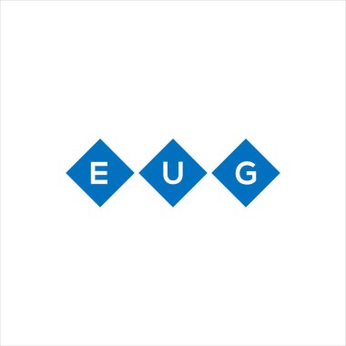 Beyaz arka planda EUG harf logosu tasarımı. EUG yaratıcı harflerin baş harfleri logo kavramı. EUG harf tasarımı.