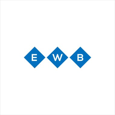 Beyaz arka planda EWB harfi logo tasarımı. EWB yaratıcı harflerin baş harfleri logo kavramı. EWB harf tasarımı.
