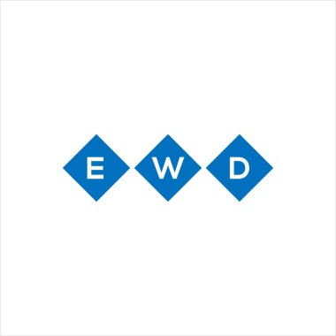 Beyaz arka planda EWD harf logosu tasarımı. EWD yaratıcı harflerin baş harfleri logo kavramı. EWD harf tasarımı.
