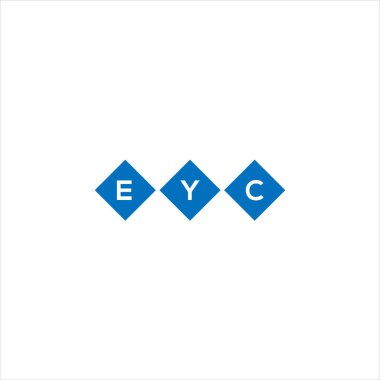 Beyaz arka planda EYC harf logosu tasarımı. EYC yaratıcı harflerin baş harfleri logo kavramı. EYC harf tasarımı.