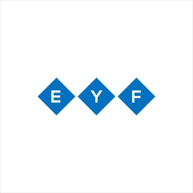 Beyaz arka planda EYF harf logosu tasarımı. EYF yaratıcı harflerin baş harfleri logo kavramı. EYF harf tasarımı.