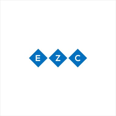 Beyaz arka planda EZC harf logosu tasarımı. EZC yaratıcı harflerin baş harfleri logo kavramı. EZC harf tasarımı.