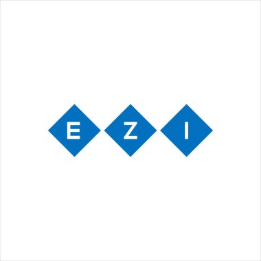 Beyaz arka planda EZI harfi logo tasarımı. EZI yaratıcı harflerin baş harfleri logo kavramı. EZI harf tasarımı.