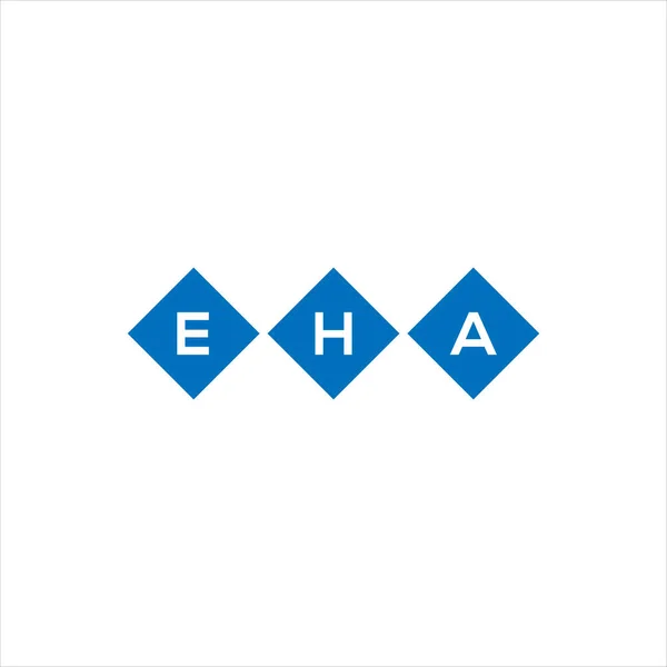 배경에 Eha 디자인 Eha 창의적 이니셜은 개념입니다 Eha 디자인 — 스톡 벡터