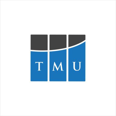 Beyaz arka planda TMU harf logosu tasarımı. TMU yaratıcı harflerin baş harfleri logo kavramı. TMU harf tasarımı.
