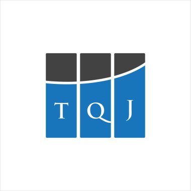 Beyaz arka planda TQJ harf logosu tasarımı. TQJ yaratıcı harflerin baş harfleri logo kavramı. TQJ harf tasarımı.