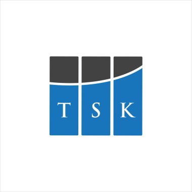 Beyaz arkaplanda TSK harf logosu tasarımı. TSK yaratıcı harflerin baş harfleri logo kavramı. TSK harf tasarımı.