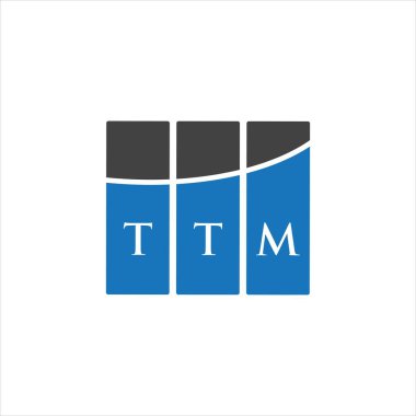 Beyaz arkaplanda TTM harf logosu tasarımı. TTM yaratıcı harflerin baş harfleri logo kavramı. TTM harf tasarımı.