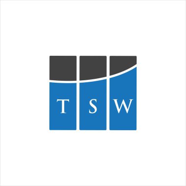 Beyaz arka planda TSW harf logosu tasarımı. TSW yaratıcı harflerin baş harfleri logo kavramı. TSW harf tasarımı.