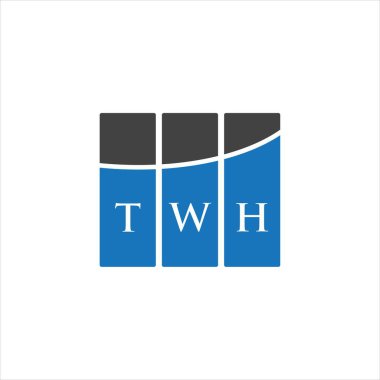 Beyaz arka planda TWH harf logosu tasarımı. TWH yaratıcı harflerin baş harfleri logo kavramı. TWH harf tasarımı.