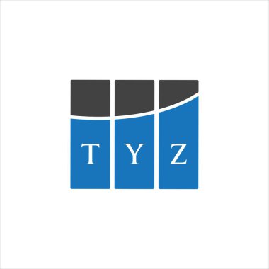 Beyaz arkaplanda TYZ harf logosu tasarımı. TYZ yaratıcı harflerin baş harfleri logo kavramı. TYZ harf tasarımı.