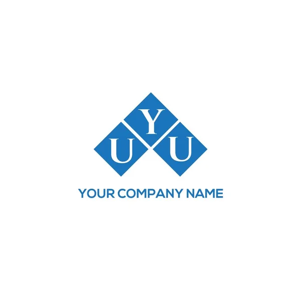 Uyu Projeto Logotipo Letra Fundo Branco Uyu Iniciais Criativas Conceito — Vetor de Stock