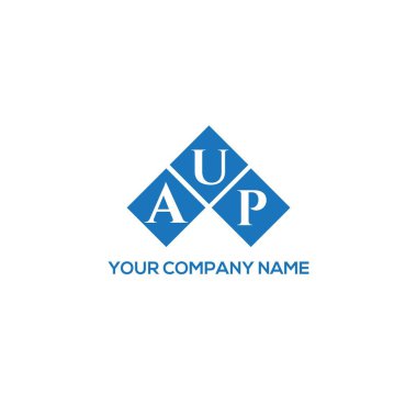 Beyaz arkaplanda AUP harf logosu tasarımı. AUP yaratıcı harfler logosu konsepti. AUP harf tasarımı.