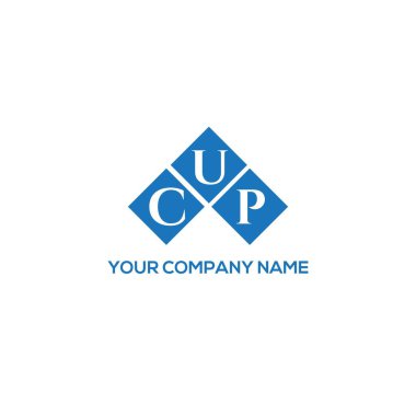 Beyaz arkaplanda CUP harf logosu tasarımı. CUP yaratıcı harfler logosu konsepti. CUP harf tasarımı.