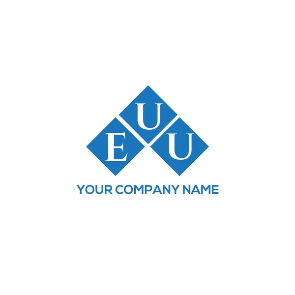 Logo Euu Sfondo Bianco Euu Sigle Creative Lettera Concetto Logo — Vettoriale Stock