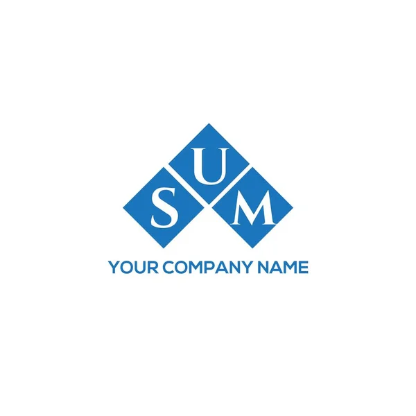 Sum Design Logotipo Carta Fundo Branco Sum Iniciais Criativas Conceito — Vetor de Stock