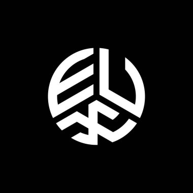 EUX 'in beyaz arka planda harf logosu tasarımı. EUX yaratıcı harflerin baş harfleri logo konsepti. EUX harf tasarımı.