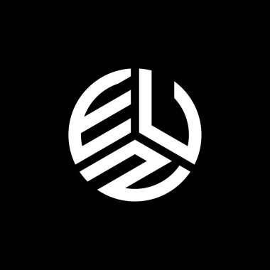 EUZ 'nin beyaz arka planda harf logosu tasarımı. EUZ yaratıcı harflerin baş harfleri logo konsepti. EUZ harf tasarımı.