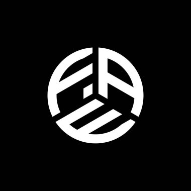 Beyaz arka planda FAE harf logosu tasarımı. Yaratıcı ismin baş harfleri logo konsepti. Sahte harf tasarımı.