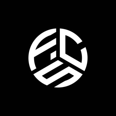 Beyaz arka planda FCS harf logosu tasarımı. FCS yaratıcı harflerin baş harfleri logo kavramı. FCS harf tasarımı.