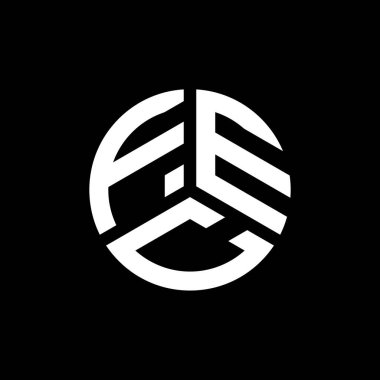 Beyaz arka planda FEC harf logosu tasarımı. FEC yaratıcı harflerin baş harfleri logo kavramı. FEC harf tasarımı.