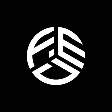 Beyaz arka planda FED harf logosu tasarımı. FED yaratıcı harfler logosu konsepti. FED harf tasarımı.