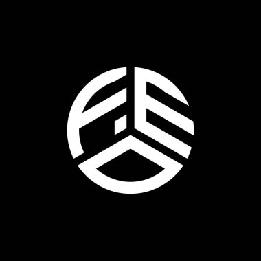 Beyaz arka planda FEO harfi logo tasarımı. FEO yaratıcı harflerin baş harfleri logo kavramı. FEO harf tasarımı.