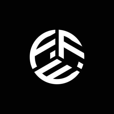Beyaz arka planda FFE harf logosu tasarımı. FFE yaratıcı harflerin baş harfleri logo kavramı. FFE harf tasarımı.