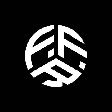 Beyaz arka planda FFR harf logosu tasarımı. FFR yaratıcı harflerin baş harfleri logo kavramı. FFR harf tasarımı.