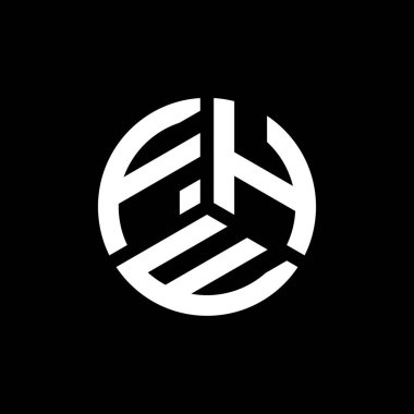 Beyaz arka planda FHE harf logosu tasarımı. FHE yaratıcı harfler logosu konsepti. FHE harf tasarımı.