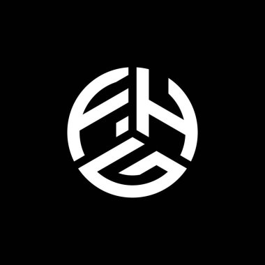 Beyaz arkaplanda FHG harf logosu tasarımı. FHG yaratıcı harflerin baş harfleri logo kavramı. FHG harf tasarımı.