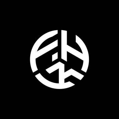 Beyaz arka planda FHK harf logosu tasarımı. FHK yaratıcı harflerin baş harfleri logo kavramı. FHK harf tasarımı.