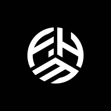 Beyaz arkaplanda FHM harf logosu tasarımı. FHM yaratıcı harflerin baş harfleri logo kavramı. FHM harf tasarımı.