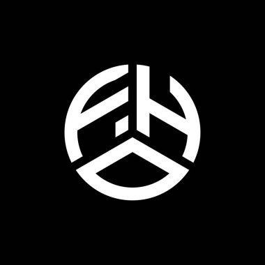 Beyaz arka planda FHO harf logosu tasarımı. FHO yaratıcı harf logosu konsepti. FHO harf tasarımı.