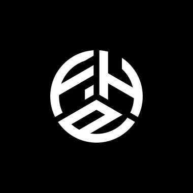 Beyaz arkaplanda FHP harf logosu tasarımı. FHP yaratıcı harflerin baş harfleri logo kavramı. FHP harf tasarımı.