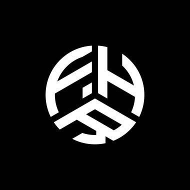 Beyaz arka planda FHR harf logosu tasarımı. FHR yaratıcı harflerin baş harfleri logo kavramı. FHR harf tasarımı.