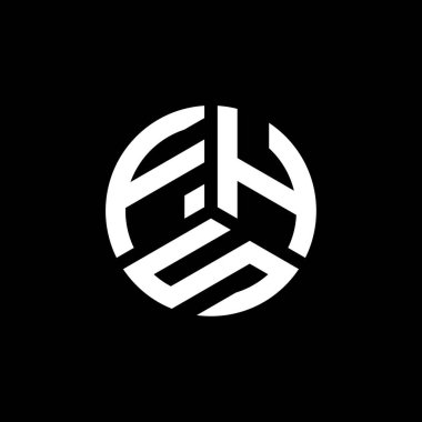 Beyaz arka planda FHS harf logosu tasarımı. FHS yaratıcı harflerin baş harfleri logo kavramı. FHS harf tasarımı.