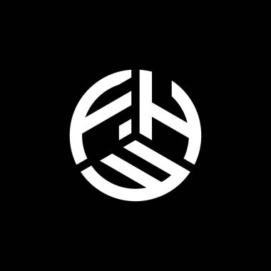 Beyaz arkaplanda FHW harf logosu tasarımı. FHW yaratıcı harflerin baş harfleri logo kavramı. FHW harf tasarımı.