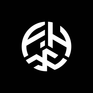 Beyaz arkaplanda FHX harfli logo tasarımı. FHX yaratıcı harflerin baş harfleri logo kavramı. FHX harf tasarımı.