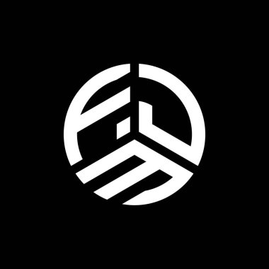 Beyaz arka planda FJM harf logosu tasarımı. FJM yaratıcı harflerin baş harfleri logo kavramı. FJM harf tasarımı.