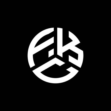 Beyaz arkaplanda FKC harf logosu tasarımı. FKC yaratıcı harflerin baş harfleri logo kavramı. FKC harf tasarımı.