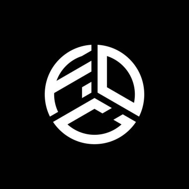 Beyaz arkaplanda FOC harfi logo tasarımı. FOC yaratıcı harflerin baş harfleri logo kavramı. FOC harf tasarımı.