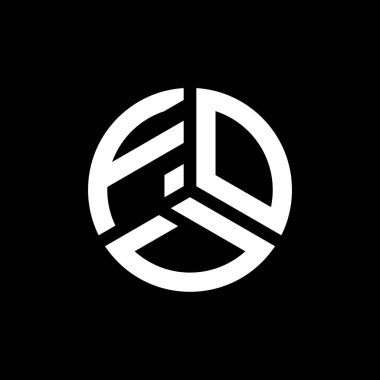 Beyaz arka planda FOD harfi logo tasarımı. FOD yaratıcı harf logosu konsepti. FOD harf tasarımı.