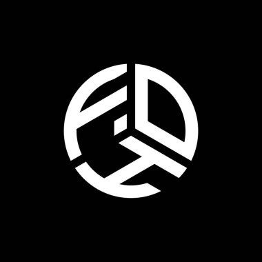 Beyaz arka planda FOH harf logosu tasarımı. FOH yaratıcı harfler logosu konsepti. FOH harf tasarımı.