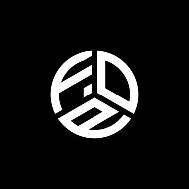 Beyaz arkaplanda FOP harfi logo tasarımı. FOP yaratıcı harflerin baş harfleri logo kavramı. FOP harf tasarımı.