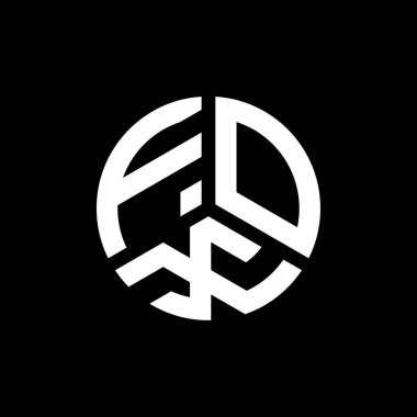 Beyaz arkaplanda FOX harfi logo tasarımı. FOX yaratıcı harflerin baş harfleri logo kavramı. FOX harf tasarımı.