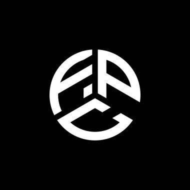 Beyaz arka planda FPC harf logosu tasarımı. FPC yaratıcı harflerin baş harfleri logo kavramı. FPC harf tasarımı.