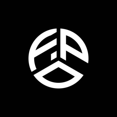 Beyaz arka planda FPO harf logosu tasarımı. FPO yaratıcı harflerin baş harfleri logo kavramı. FPO harf tasarımı.
