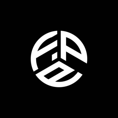 Beyaz arkaplanda FPP harf logosu tasarımı. FPP yaratıcı harflerin baş harfleri logo kavramı. FPP harf tasarımı.